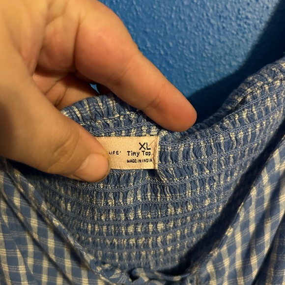 NWT so good for life! Blue and white plaid - Picture 4 of 6